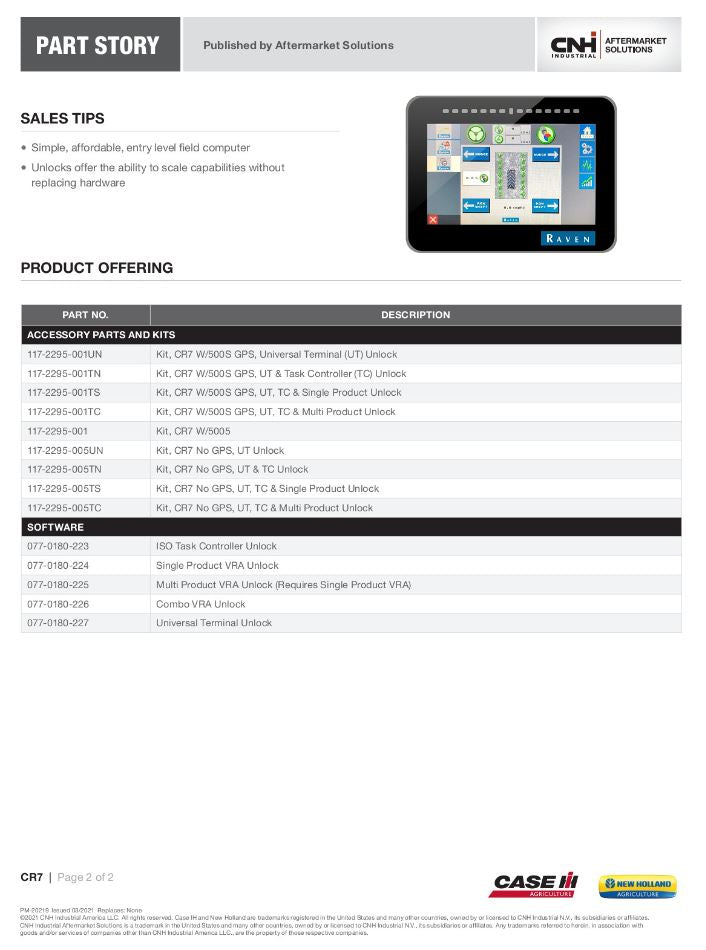 Kit Cr7 With 500S GPS Smart Antenna - 117-2295-001