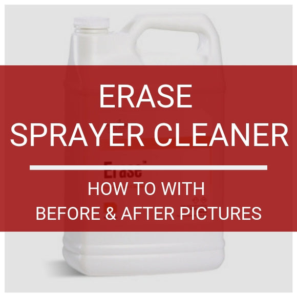 Erase sprayer system cleaner by Precision Labs. Before and after comparison pictures | Mid-South Ag. Equipment