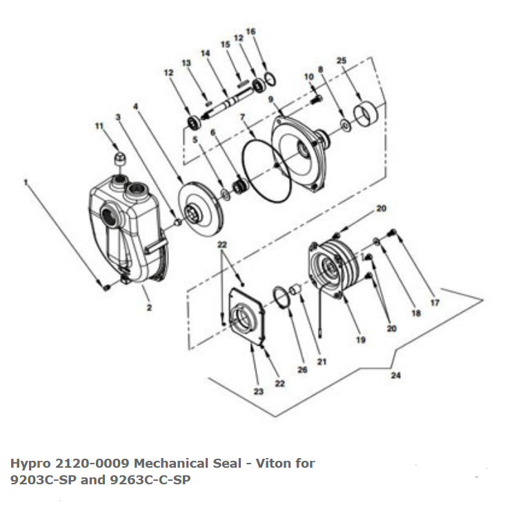 Replacement Mechanical Seal for Hypro Centrifugal Pumps | 2120-0009 Hypro
