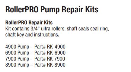 Delavan Roller Pump Repair Kits