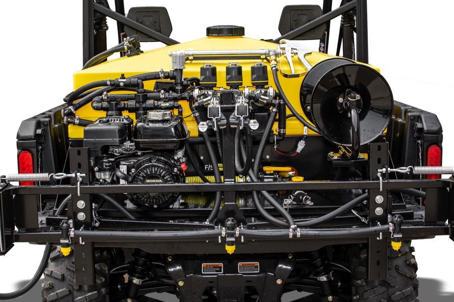 3 Section 100Gal Electronically Controlled UTV Skid Sprayer - 4 HP Honda Engine w/Ace Centrifugal Pump, KZ Valve & 744A TeeJet Controller [57 PSI Max - 22.5 GPM Max]-Mid-South Ag. Equipment