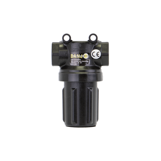 Banjo LSTM075-100 - 3/4" x 3/4" Black Bowl Strainer with 100 Mesh Screen & 200 PSI