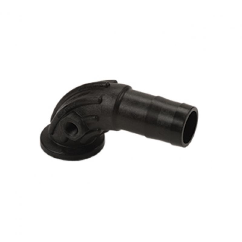 Banjo 1" Full Port Flange x 1 1/4" Hose Shank Sweep with 1/4" Gauge Port-Mid-South Ag. Equipment