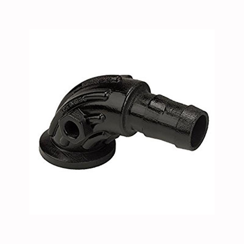 Banjo 1" Full Port Flange x 1" Hose Shank Sweep with 1/4" Gauge Port-Mid-South Ag. Equipment