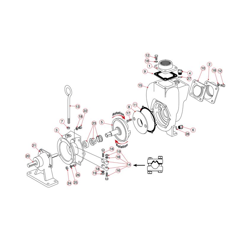 Banjo 18044 - FKM (viton type) Outlet Gasket-Mid-South Ag. Equipment