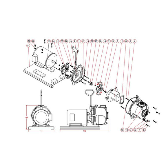 Banjo BEM5-182CZ - 5 HP 3450 RPM Three Phase Motor-Mid-South Ag. Equipment