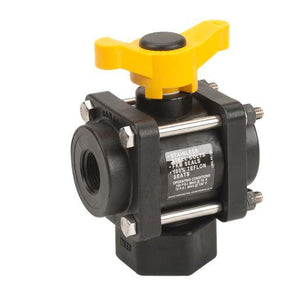 Banjo V075BL - 3/4" 3-Way Bottom Load Poly Valve with 200 Max PSI, 3/4" Pipe Size & 1" Opening Thru Ball-BANJO-Mid-South Ag. Equipment