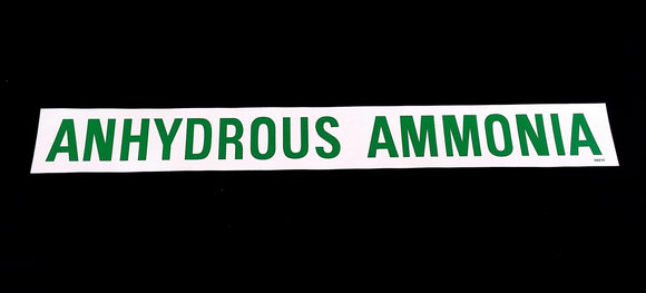 Decal - ANHYDROUS AMMONIA - Green on White - NH3 Safety Decal-Mid-South Ag. Equipment