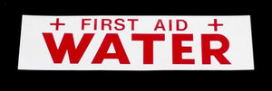 Decal - WATER/FIRST AID - Red on White - NH3 Safety Decal-Mid-South Ag. Equipment