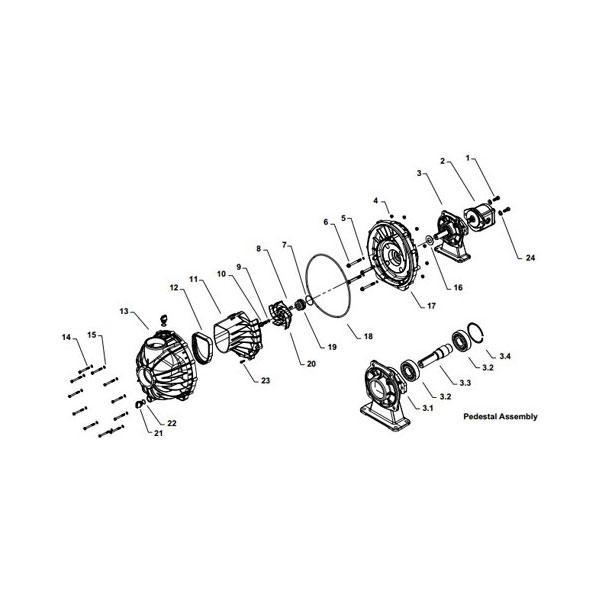 Hypro Polypropylene Gas Engine Driven Transfer Pump Head Kit (EPDM Seal) - KIT ONLY-Mid-South Ag. Equipment