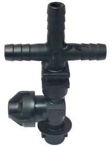 Quick TeeJet Nozzle Body with Side Check - 19351-213-540-NYB - Triple 1/2" Hose Barb - QJ200 Series-Mid-South Ag. Equipment