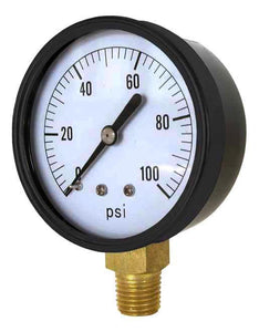 Valley Industries - 2-1/2" - 100 P.S.I. General Service - Dry Pressure Gauge - 2124DAB100-Mid-South Ag. Equipment
