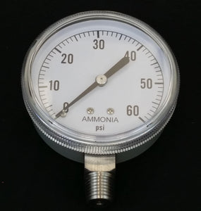 Valley Industries - 2-1/2" - 60 P.S.I. Stainless Steel Nh3 Pressure Gauge - 2180DSX60-Mid-South Ag. Equipment