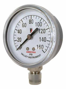 Valley Industries - 4" - 160 P.S.I. Stainless Steel Nh3 Pressure Gauge - 4180DSX160-Mid-South Ag. Equipment